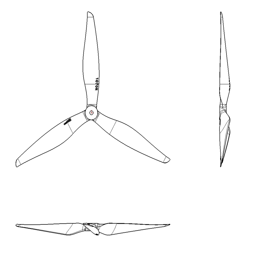 2-Paar-Gemfan-Cinelifter-1070-10x7-10-Zoll-3-Blatt-Propeller-aus-Glasfaser-Nylon-fuumlr-ferngesteuer-2018865-3